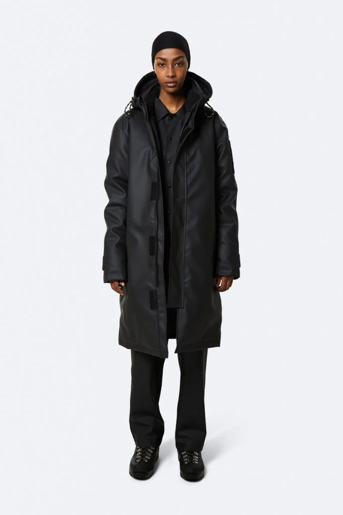 RAINS Glacial Coat Black M50