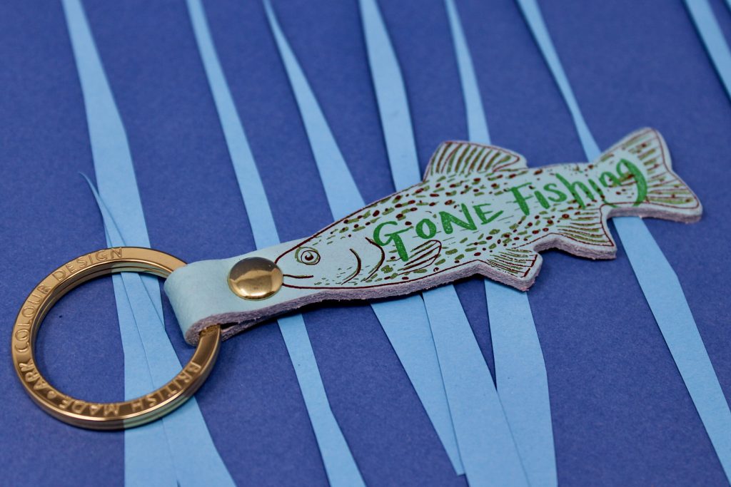 Ark Colour Design GONE FISHING key fob blue