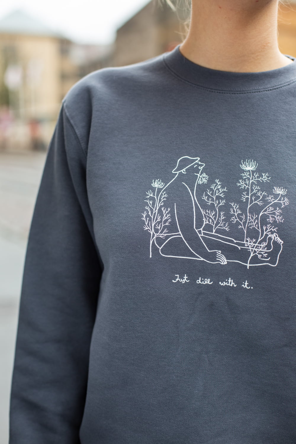 Krista Miltiņa Unisex Sweatshirt “Just Dill With It” | GREY