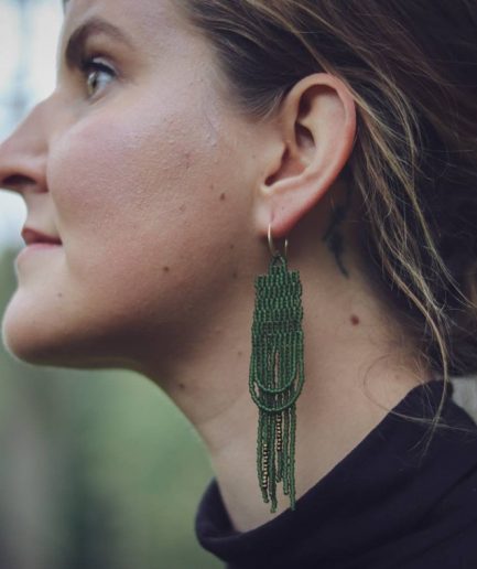 LIGHTDUST Earrings "Matte Green Moss"