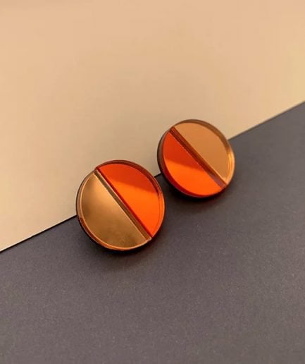 FULLMOON earrings Bright orange and orange circles