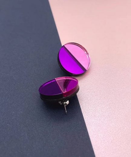 FULLMOON earrings Pink and purple circles