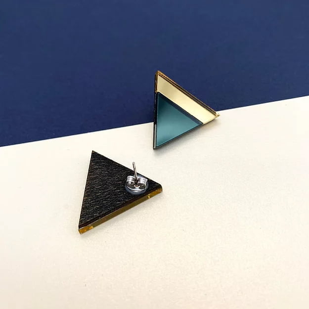 FULLMOON earrings Green triangles