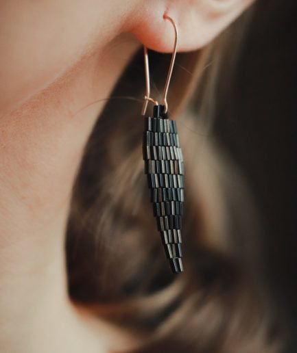 LIGHTDUST Earrings "Dangling Antiqued Metallic Black Treasure"