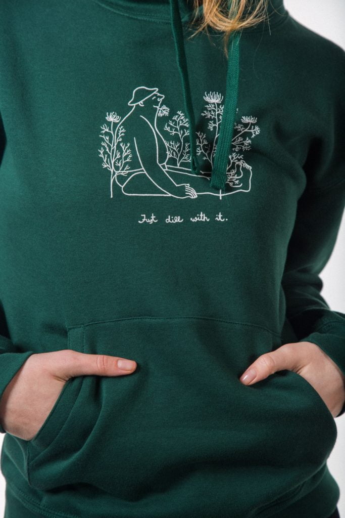 KRISTA MILTIŅA Džemperis ar kapuci | Zaļš