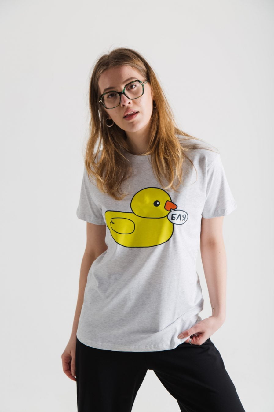 Schastia Zdorovia T-shirt "Duck big print" | Grey