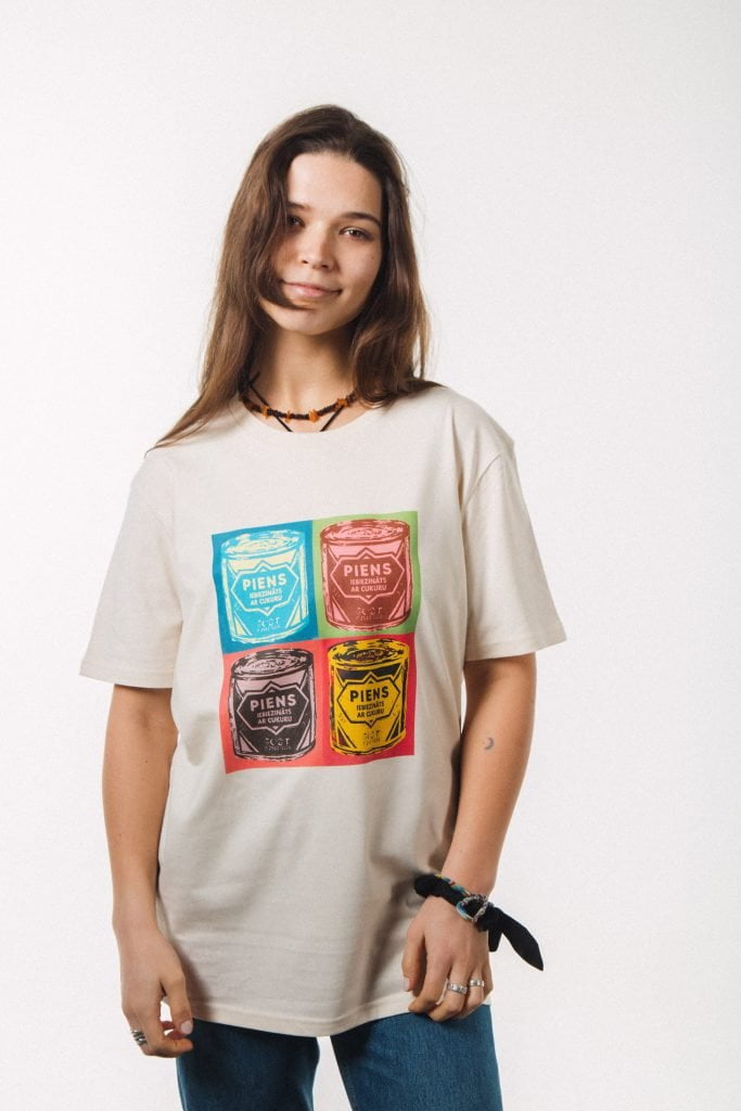 Vaira Vīksne Organic Cotton T-shirt Condensed Milk Warhol Style – Natural Raw