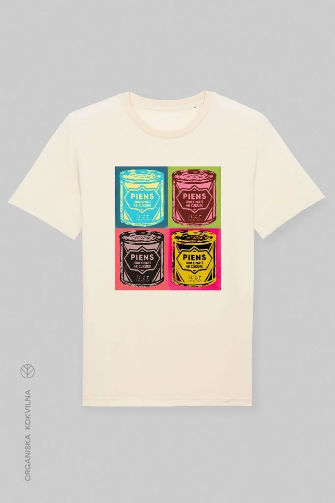 Vaira Vīksne Organic Cotton T-shirt Condensed Milk Warhol Style – Natural Raw