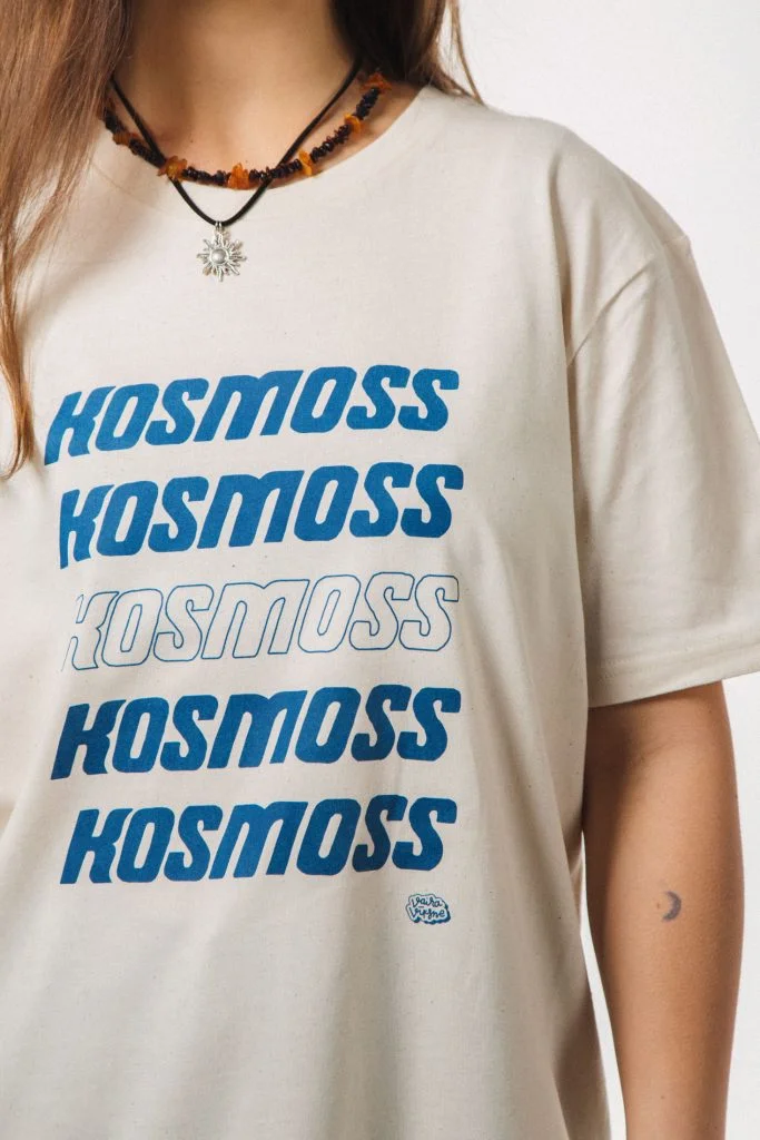 Vaira Vīksne Unisex Organic Cotton T-shirt “Kosmoss/Universe” - navy blue