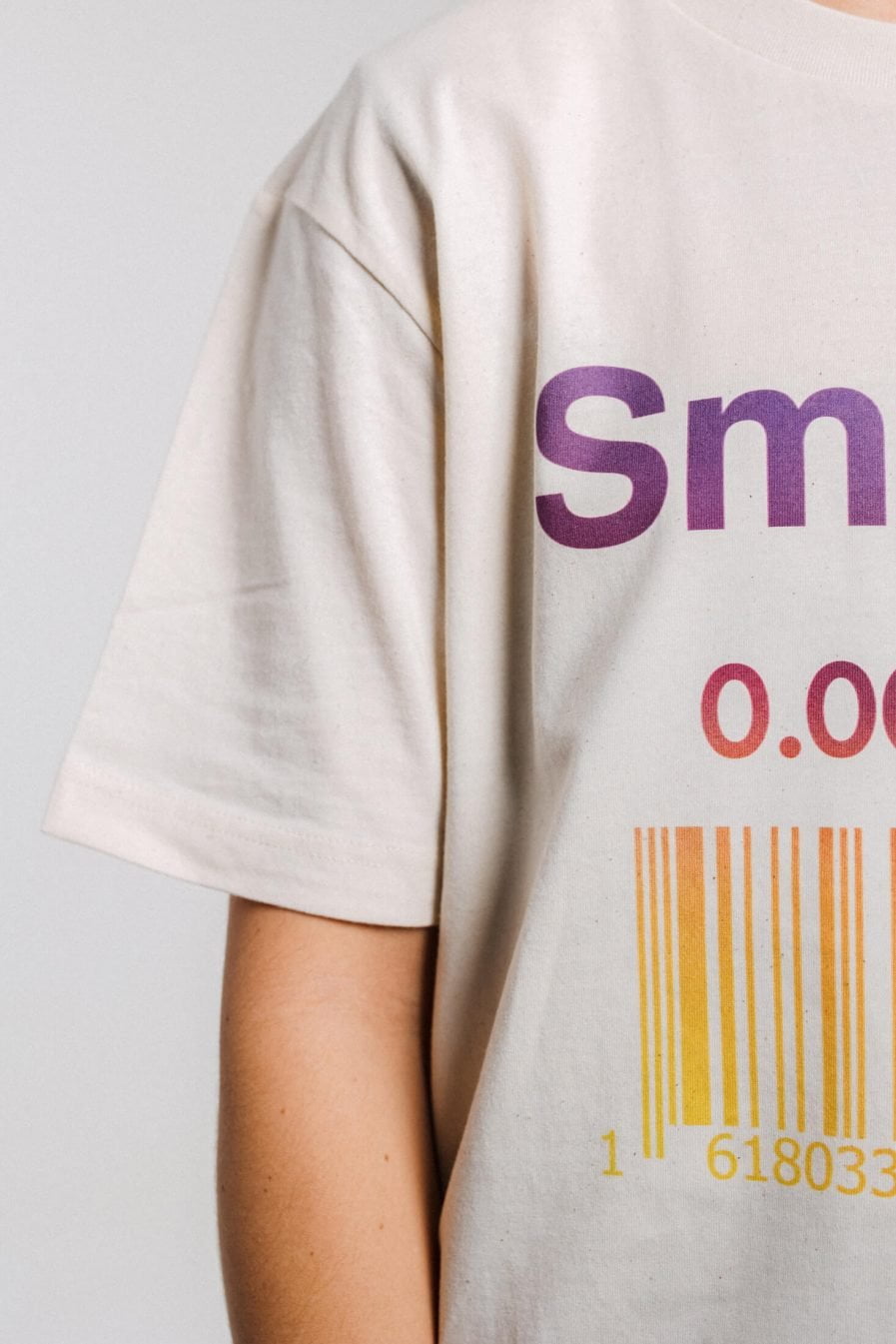 Vaira Vīksne Unisex Organic T-shirt Smile, natural raw