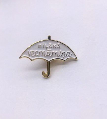 Enemal pin "Dearest Grandma" | Umbrella | White
