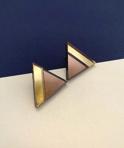 FULLMOON Auskari Brūni eleganti trijstūri