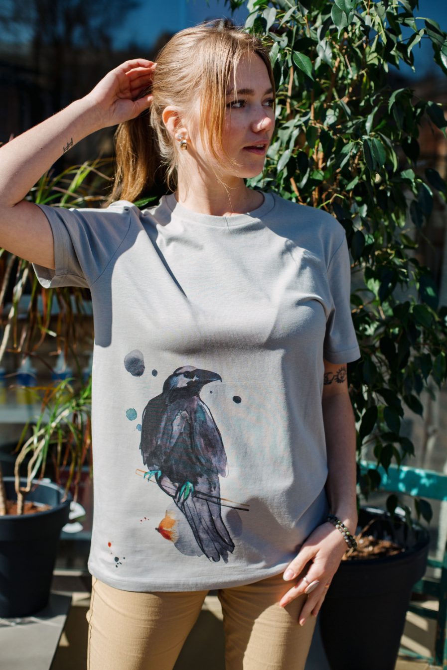M50 x Zane Veldre Organic cotton Unisex T-shirt Raven I Opal