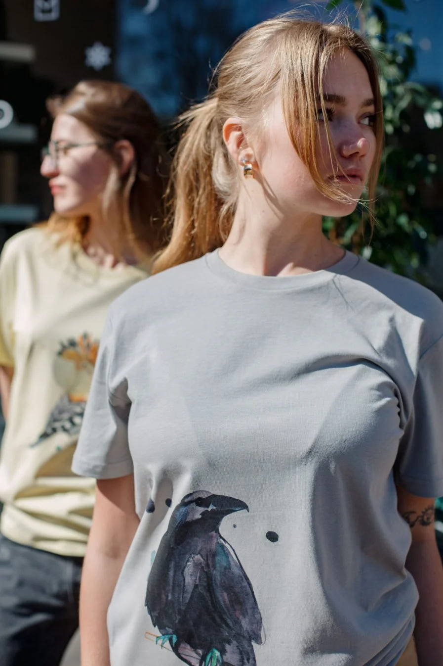 M50 x Zane Veldre Organic cotton Unisex T-shirt Raven I Opal