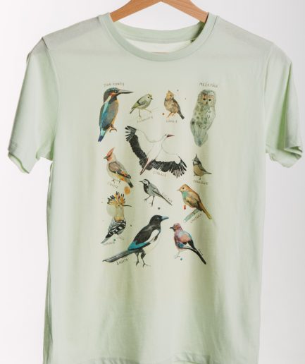 M50 x Zane Veldre Organic cotton Kid's T-shirt Birdies I Stem Green
