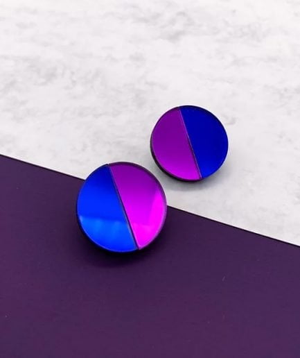 FULLMOON Earrings Blue and purple circles