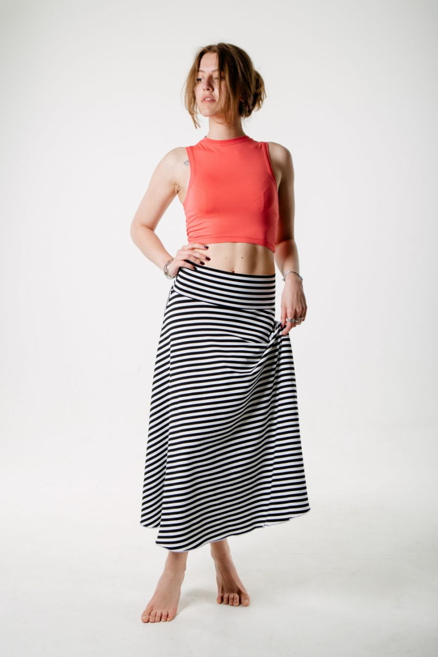 M50 Sun Skirt | black and white WIDE STRIPES