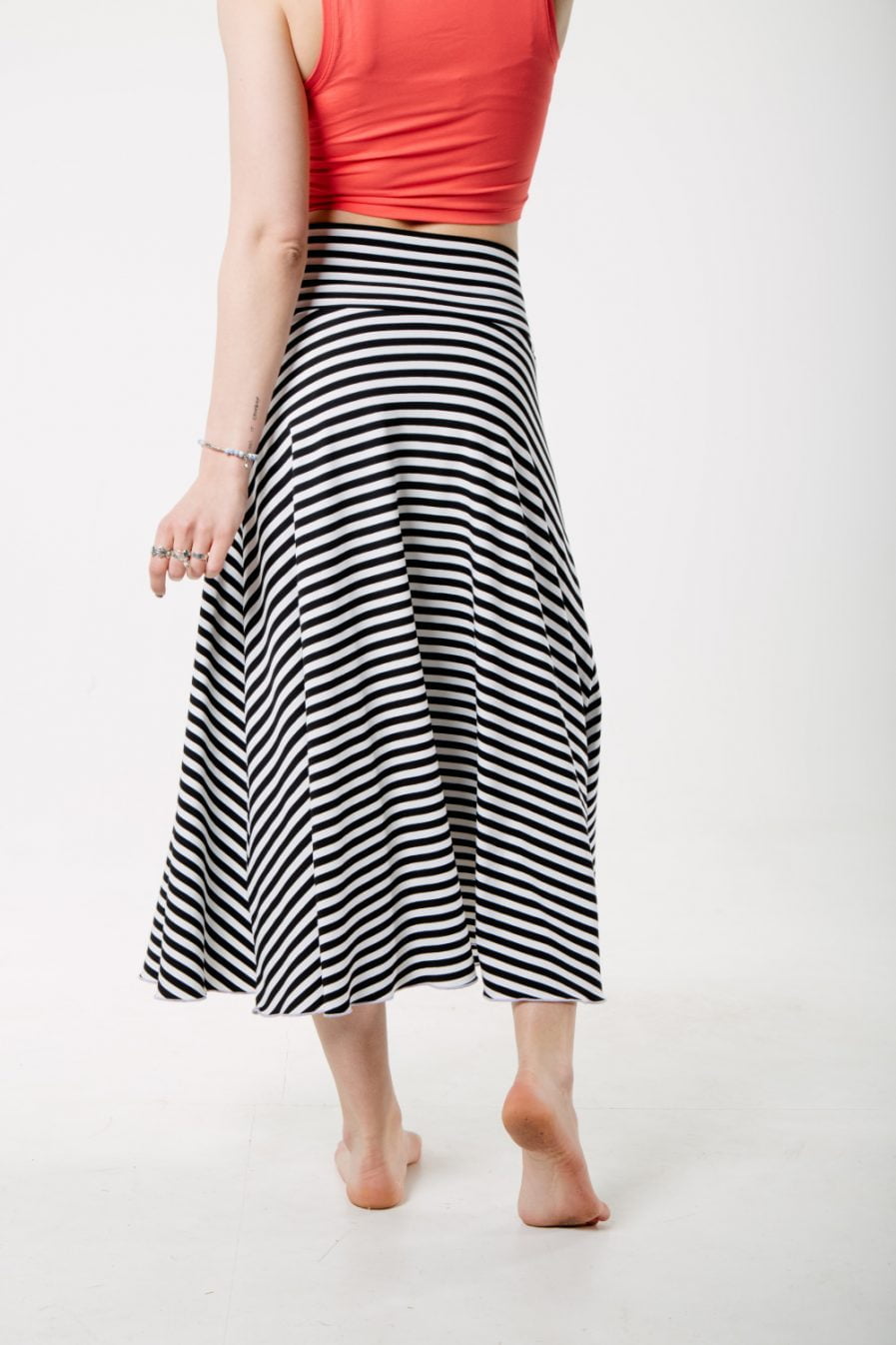 M50 Sun Skirt | black and white WIDE STRIPES