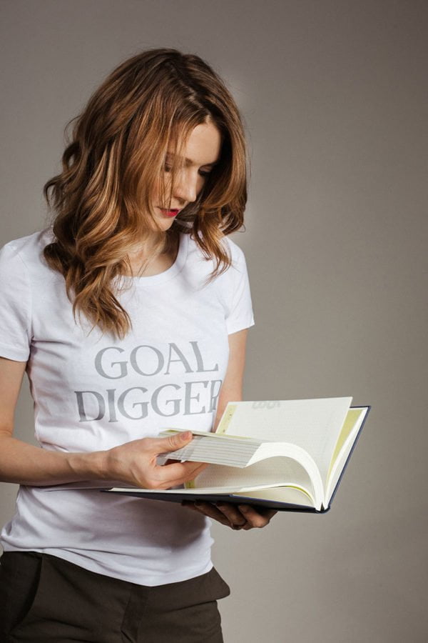Elīna Pelčere Ladies T-shirt GOALDIGGER | White