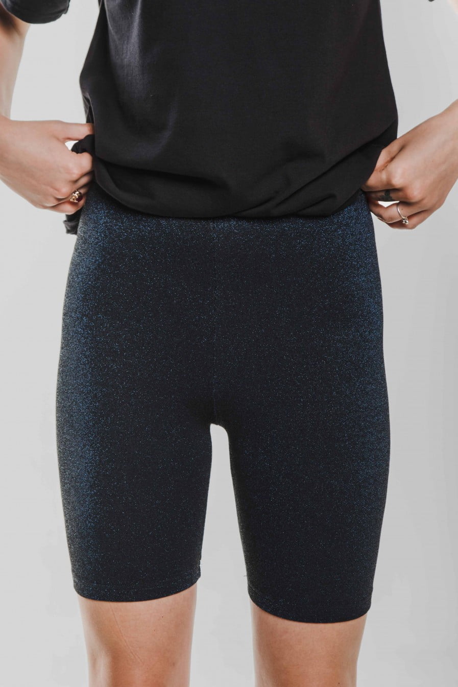 M50 Biker shorts | Navy glitter