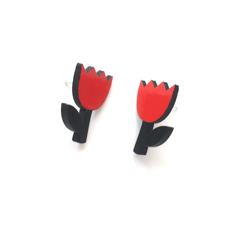 NADA Earrings Tulips | Red #022A