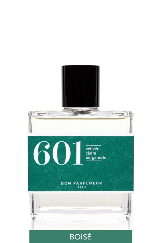 Eau de parfum 601 : vetiver, cedar, bergamot