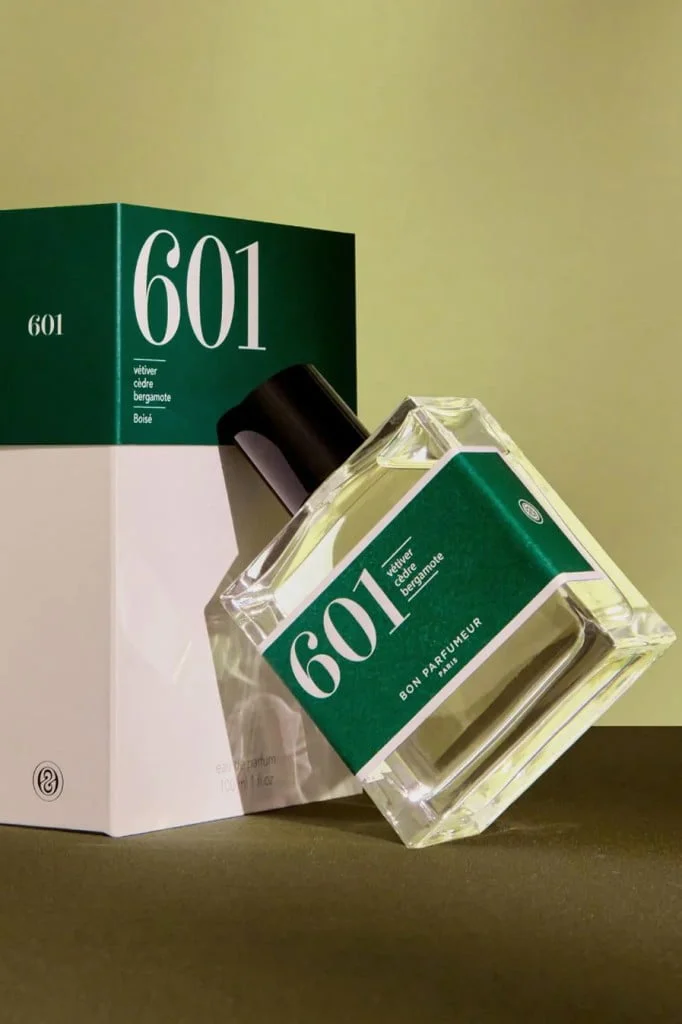 Eau de parfum 601 : vetiver, cedar, bergamot