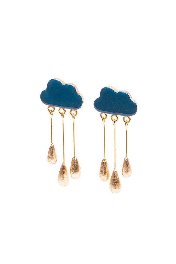 ABE Cloud Earrings with a gold edge calypso blue/gold