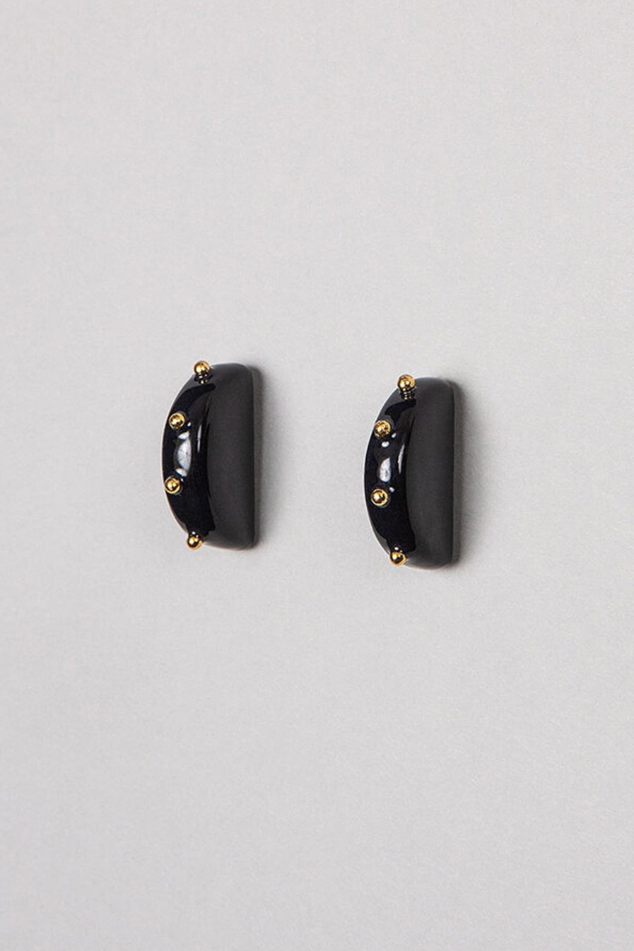 ABE Earrings semicircle black / gold accents