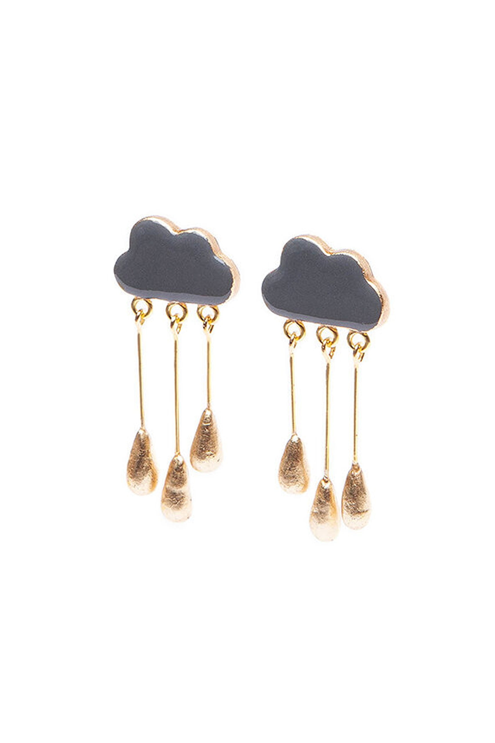 ABE Cloud Earrings with a gold edge dark grey/gold