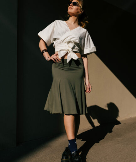 M50 Sun Skirt MIDI | Khaki