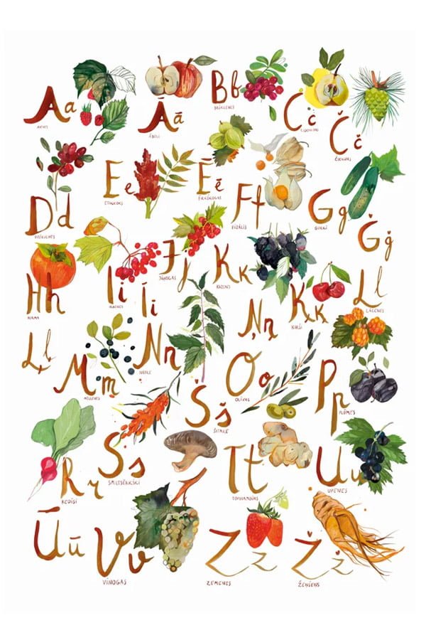 ZANE VELDRE Poster ALPHABET OF BERRIES AND FRUITS