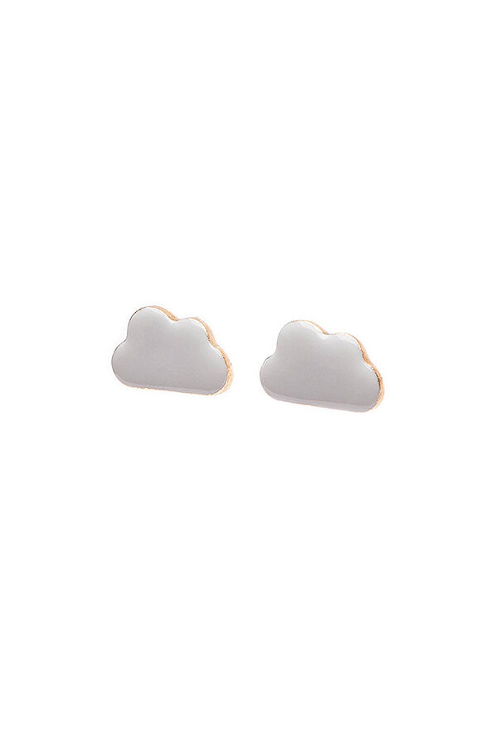 ABE Cloud Earrings with a gold edge light grey/gold
