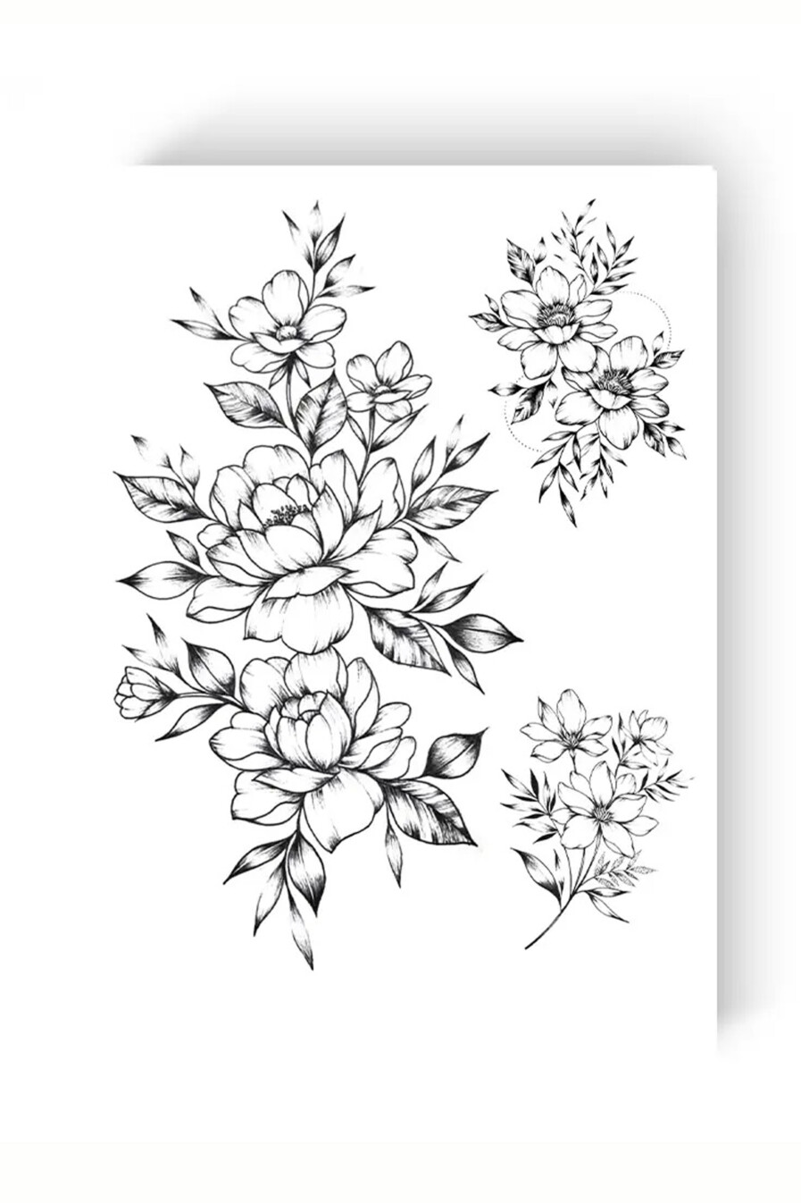 TATTOOSHKA Temporary Tattoo set, Flowers are perfection