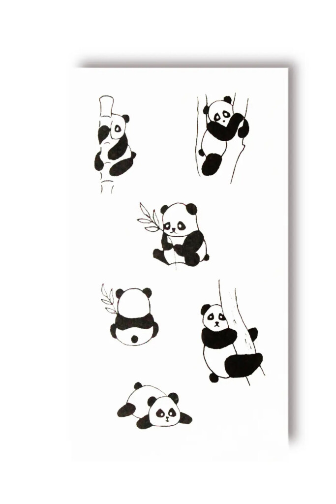 TATTOOSHKA Temporary Tattoo set, Pandas