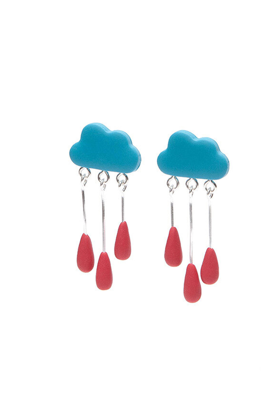 ABE Earrings turquoise with cherry red