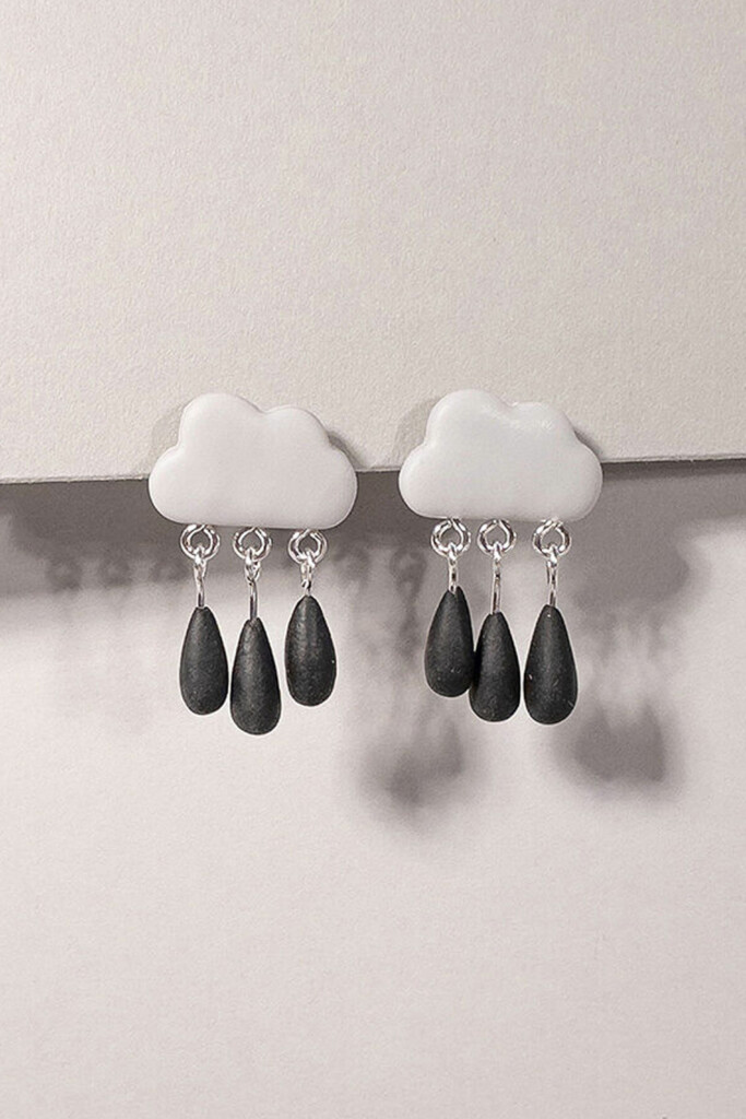 ABE Earrings light gray with black