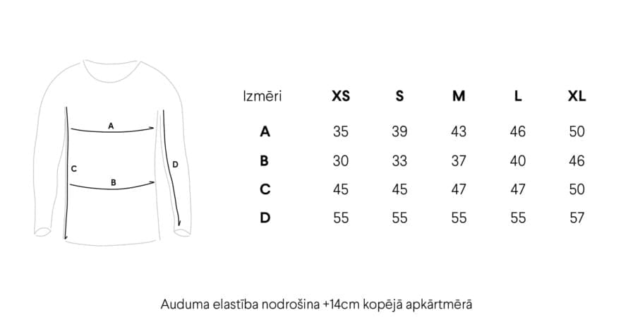 M50 Krekliņš ar garām piedurknēm | Melns