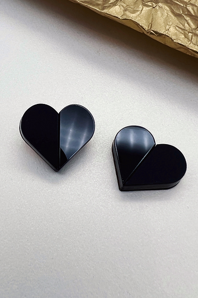 FULLMOON Earrings | Blac&Black Hearts