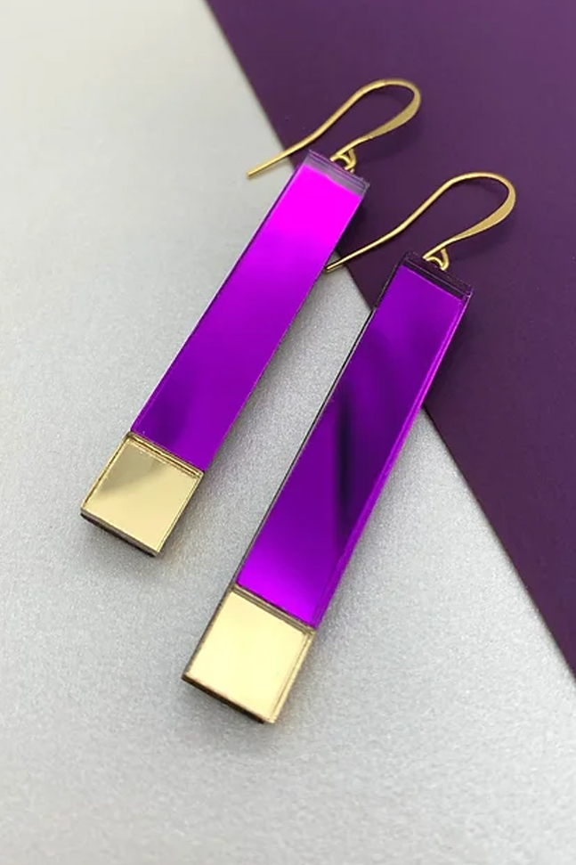 FULLMOON earrings | Elegant purple long