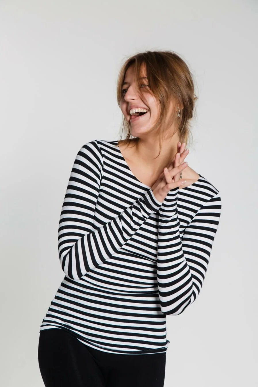 M50 Long-sleeve | Black wide stripes