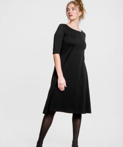 M50 Dress Noktirne with 3/4 sleeves | Black