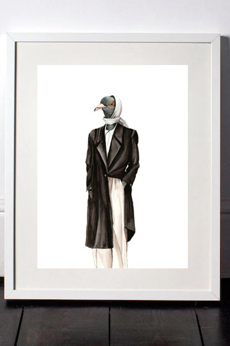 DressedFur Pigeon watercolour art print