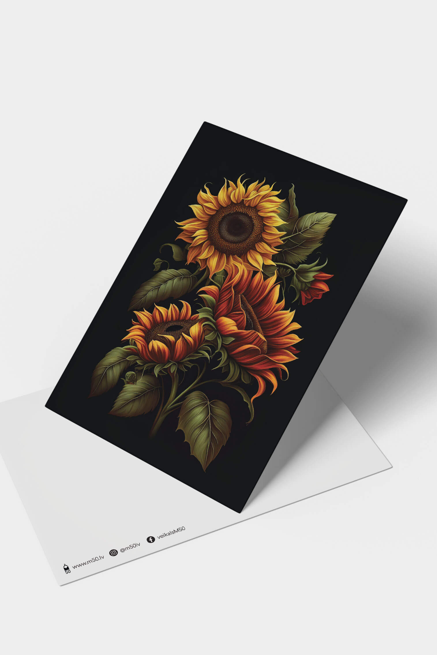 Saulespuķes pastkarte latvia daba