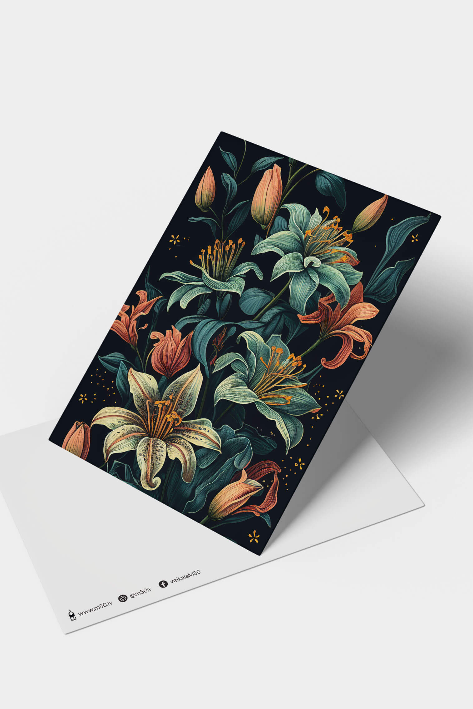 Cosmic lilies latvia postcard