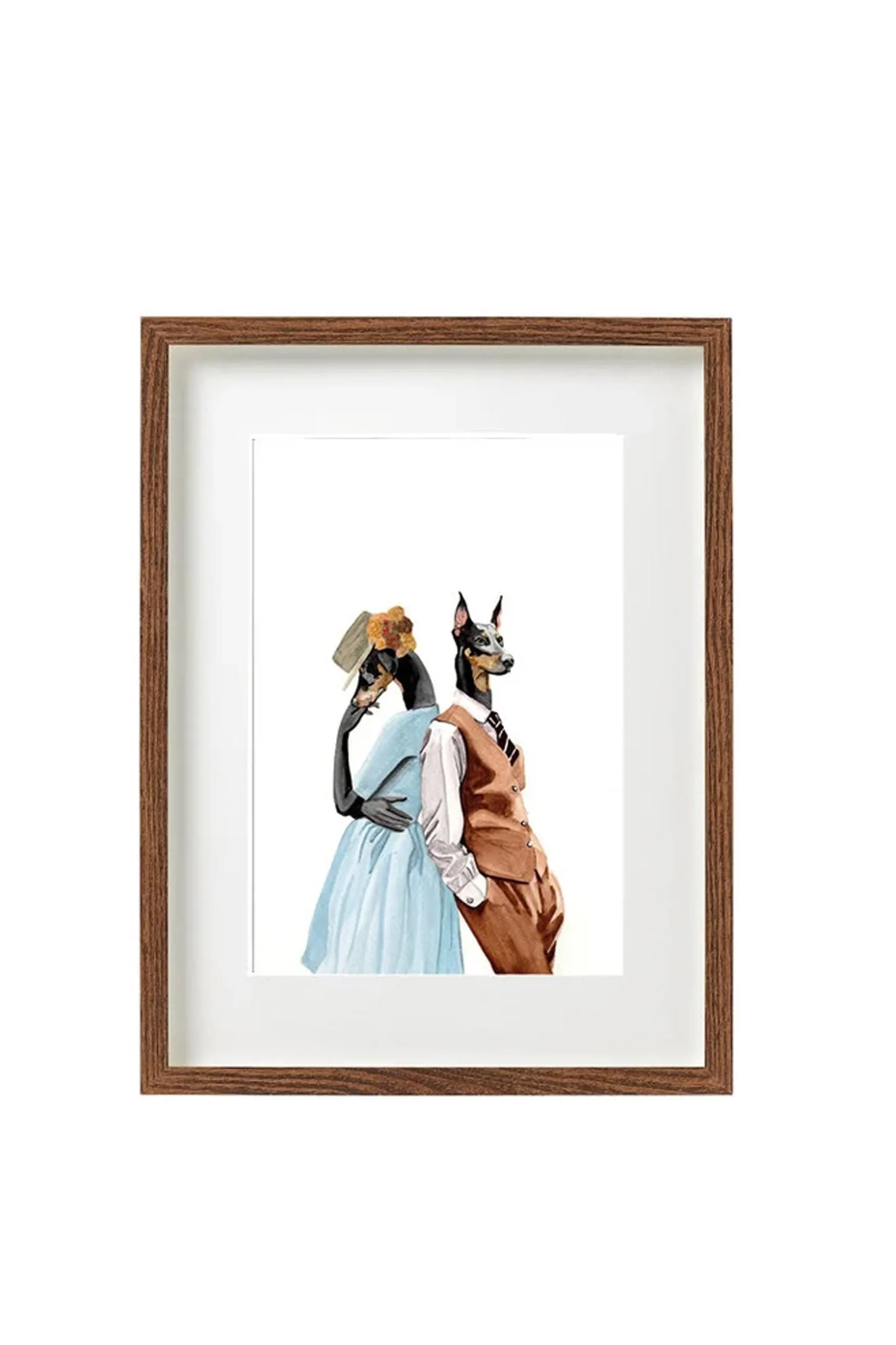 DressedFur A4 Plakāts Dobermaņu suņu pāris