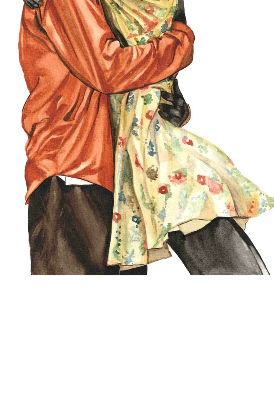 DressedFur Penguin couple Art Print