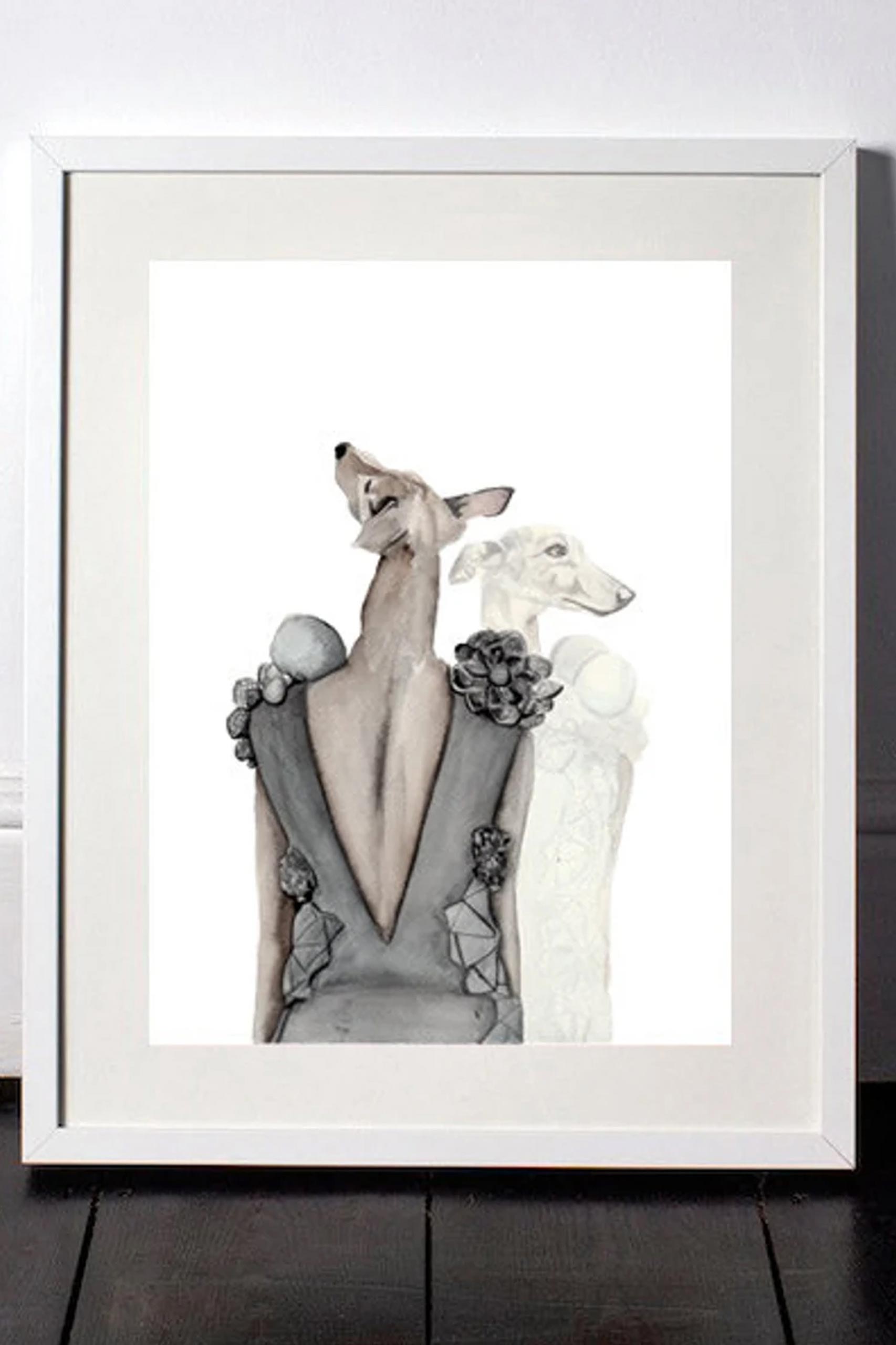 DressedFur Whippet dog Art Print