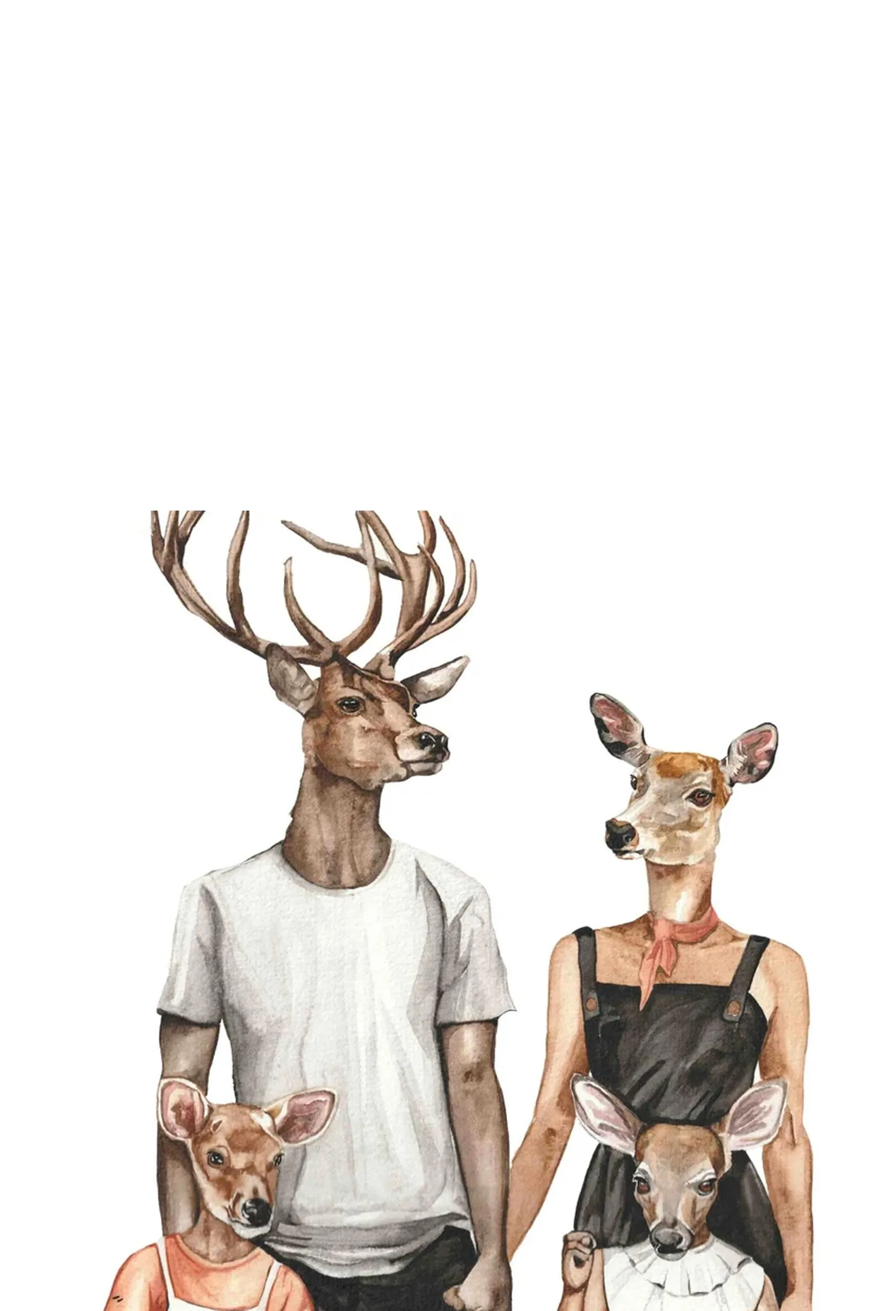 DressedFur A4 Plakāts Briežu ģimene