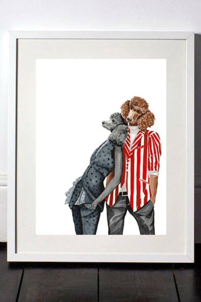 DressedFur Poodle dog Art Print